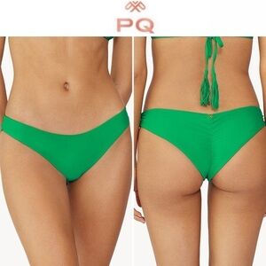 PQ SWIM Ruched Bikini Bottoms Hit Pink Sz M